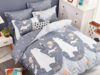Постельное белье из твила TANGO мишки на севере 70х70 (2шт) 2-спальное