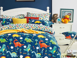 Постельное белье из сатина TANGO динозавры 70х70 (2шт) 1,5-спальное