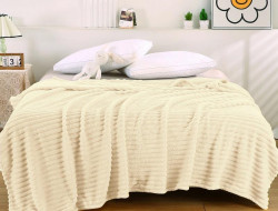 Плед фланелевый CRISTELLE STRIPE PREMIUM бежевый 150х200