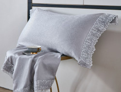 Наволочка из жаккарда с кружевом ASABELLA Лабиринты снов 50х70 (1шт)