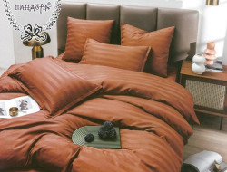 Постельное белье из страйп-сатина ПАНДОРА рыжее 2-спальное