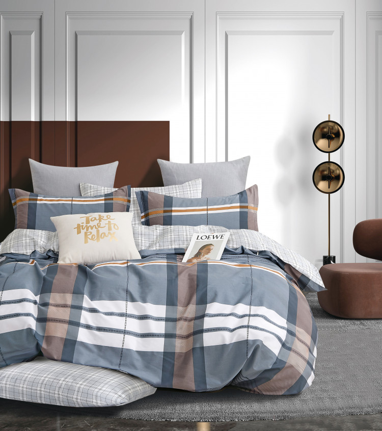 Постельное белье из твил-сатина в ПВХ TANGO кубрикс 50х70 (2шт) евро