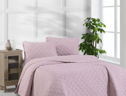 Покрывало тонкое из хлопка и микрофибры KARVEN Y837 MUSLIN BAKLAVA V3 персиковое 240х250 с наволочками 50х70 (2шт)