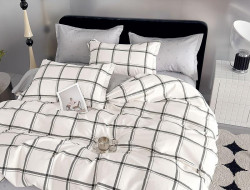 Постельное белье из твил-сатина в ПВХ TANGO крупная клетка 50х70 (2шт) евро