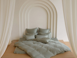 Постельное белье с простыней на резинке 180х200 GERMAN GRASS OLIVE BRILLIANT GRASS 70х70 (2шт) евро