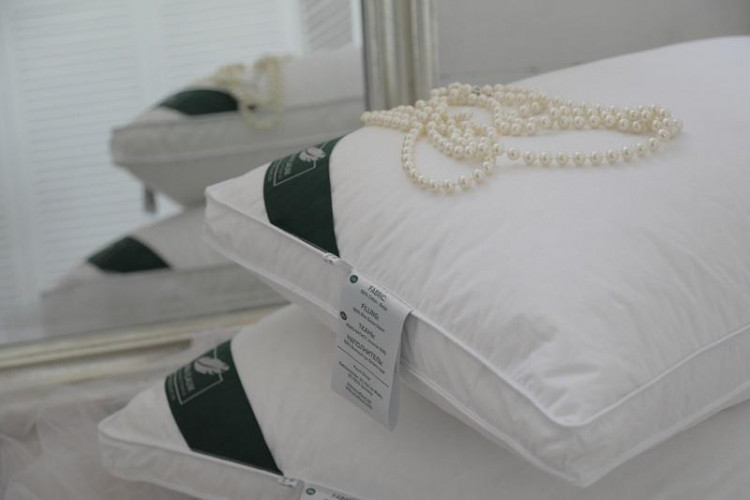 Подушка с бортиком из элитного белого гусиного пуха ANNA FLAUM PERLE KOLLEKTION 50х70 мягкая