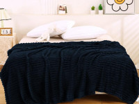 Плед фланелевый CRISTELLE STRIPE PREMIUM черный 200х220