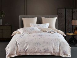 Постельное белье из египетского хлопка Premium ASABELLA Акварельные бутоны 50х70 (1шт) и 70х70 (1шт) 1,5-спальное