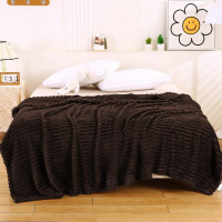 Плед фланелевый CRISTELLE STRIPE PREMIUM темно-коричневый 200х220