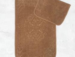 Набор ковриков для ванной хлопковый KARVEN KV423 ALA кофейный 50х60 (1шт), 60х100 (1шт)