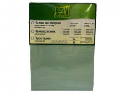 Простыня на резинке из сатина АЛЬВИТЕК ПР-СО-Р-200-МЕН ментол 200х200