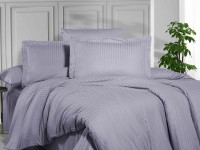 Постельное белье из страйп сатина KARVEN N162-SS-002 LILA сиреневое 50х70 (1шт), 70х70 (1шт) 1,5-спальное