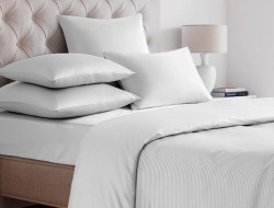 Простыня на резинке из сатина SAILID SL-3-90 белая 90х200х25