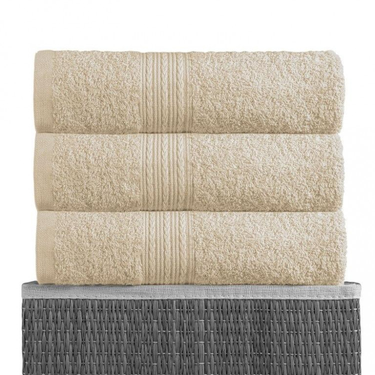 Полотенце махровое BAYRAMALY светло-кремовое 50х90