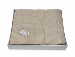 Плед из хлопка махровый KARVEN P960 ESTER V2 светло-бежевый 160х220