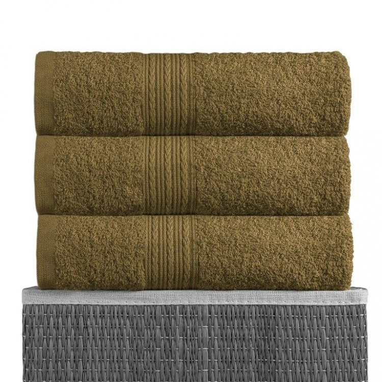 Полотенце махровое BAYRAMALY темно-оливковое 50х90