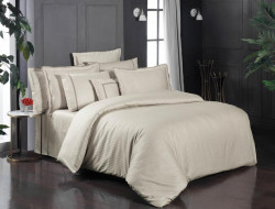 Постельное белье из страйп-сатина де люкс SAREV SPORT CHIC 260TC N303 JACQUARD STRIPE V2-BEJ 50х70 (2шт) 1,5-спальное