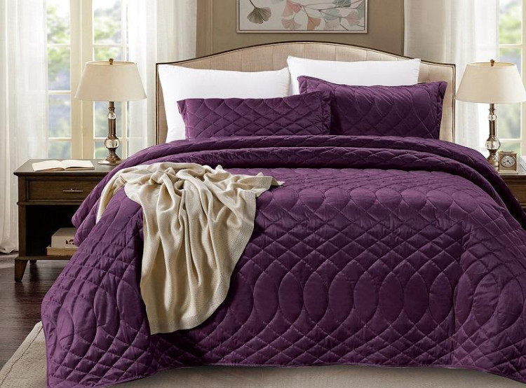 Покрывало с наволочками тонкое велюровое TANGO ROXETTE ROX-08 240х260