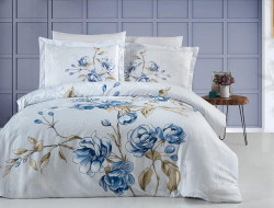 Постельное белье из страйп сатина с цветным принтом KARVEN N250-SB019 50х70 (2шт), 70х70 (2шт) евро