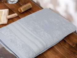 Полотенце махровое хлопковое KARVEN PETEK BORDUR DUZ H5159 LUX COTTON acik mavi 50х90