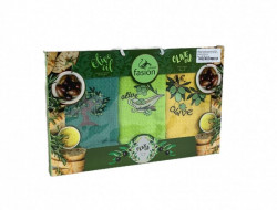 Набор кухонных полотенец вафельных хлопковых NILTEKS HM758 ОЛИВА V6 40х60 (3шт)