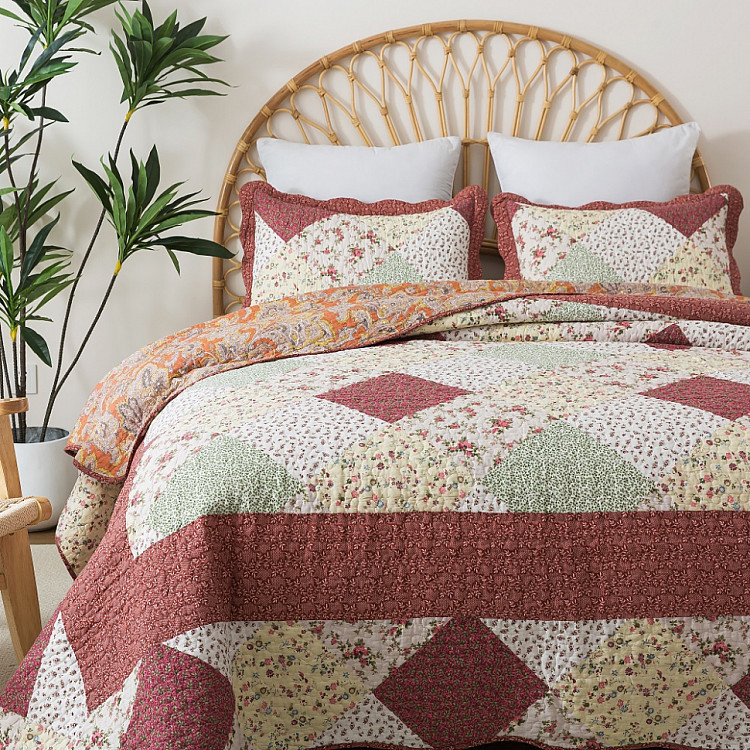 Покрывало с наволочками хлопковое TANGO PATCHWORK PW333-225 230х250