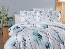 Постельное белье из страйп сатина с цветным принтом KARVEN N251-SB009 50х70 (2шт), 70х70 (2шт) семейное