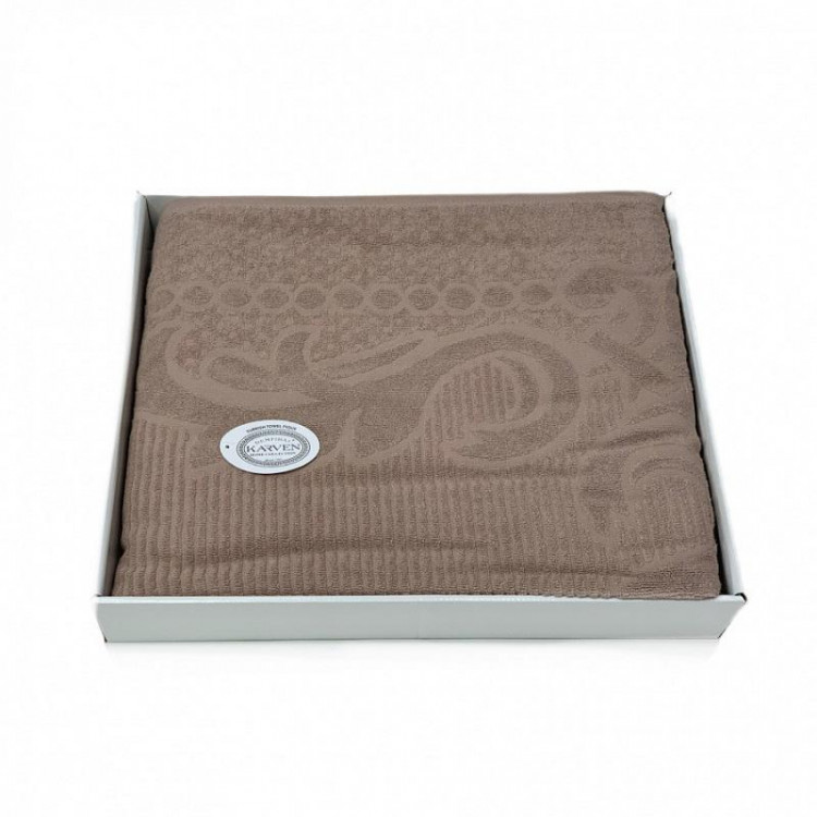 Плед из хлопка махровый KARVEN P961 ESTER V6 капучино 220х240