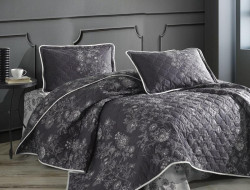 Покрывало из хлопка стеганое KARVEN Y923 NALA V1 ANTRASIT 180х240 с наволочкой 50х70