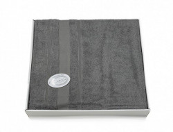 Плед из хлопка махровый KARVEN P956 ADA V8 темно-серый 160х220