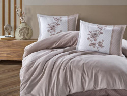 Постельное белье из DELUXE DARK ранфорса KARVEN N028 SUAVE BROWN V-2 50х70 (2шт) 1,5-спальное