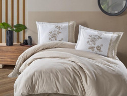 Постельное белье из DELUXE ранфорса KARVEN N029/1 SUAVE BEIGE V-4 50х70 (2шт) евро