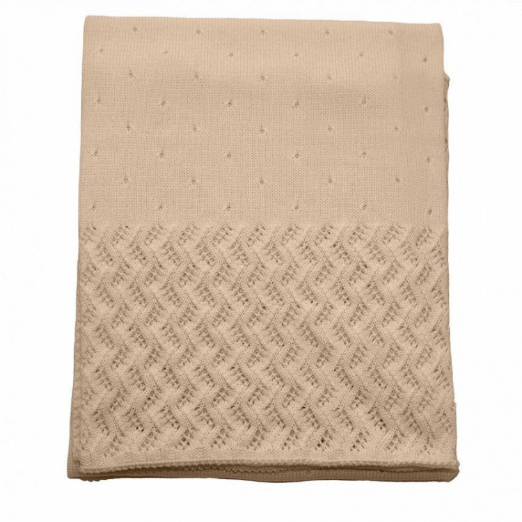 Плед детский из хлопка и акрила BELPOL LACE лен 110х140