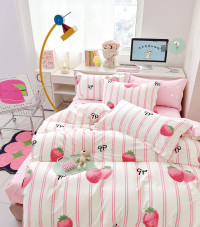 Постельное белье из твил-сатина TANGO клубничное утро 50х70 (2шт) 2-спальное