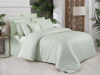 Постельное белье из страйп-сатина де люкс SAREV SPORT CHIC 260TC N304 JACQUARD STRIPE V8-YESIL 50х70 (4шт) евро