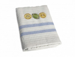 Набор кухонных полотенец вафельных хлопковых KARVEN HM779 ЛИМОН-ЛАЙМ V3 голубой 50х75 (12шт)