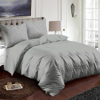 Постельное белье из микросатина TANGO серый зигзаг 50х70 (2шт) 2-спальное