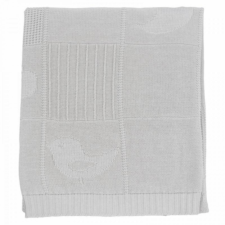 Плед детский из хлопка и акрила BELPOL BUNNY серебряный 110х140