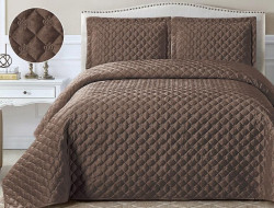 Покрывало с наволочками тонкое из велюра TANGO FRENCH CROWN FC-11 240х260