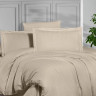Постельное белье из страйп сатина KARVEN N163-SS-012 SAMPANYA бежевое 50х70 (2шт), 70х70 (2шт) евро
