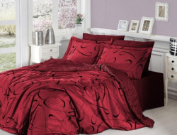 Постельное белье из сатина KARVEN N026 CALISTO RED 50х70 (2шт), 70х70 (2шт) семейное