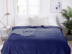 Плед однотонный из микрофибры TANGO SPIGA SP-14 синий 200х220