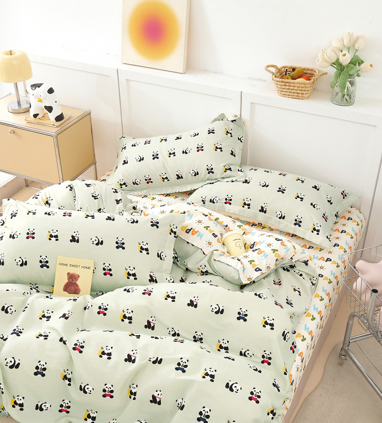 Постельное белье из твил-сатина TANGO счастливая панда 50х70 (2шт) 2-спальное