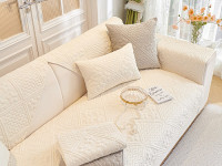 Набор накидок на диван из велюра TANGO SOFA кремовый 90х160 (1шт), 90х210 (1шт)