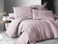 Постельное белье из сатина де люкс KARVEN N045 STRIPE STYLE POWDER 50х70 (2шт), 70х70 (2шт) семейное
