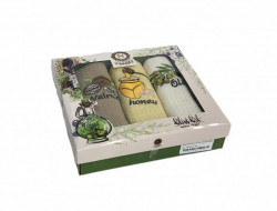 Набор кухонных полотенец вафельных хлопковых KARVEN HM740 NILTEKS V1 ОЛИВА 40х60 (3шт)