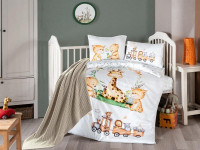 Постельное белье для малышей из сатина с пледом KARVEN 3D DIGITAL D040 RILEY