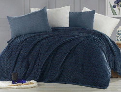 Плед из полиэстера KARVEN SUPER SOFT P944 BENZIA индиго 200х220