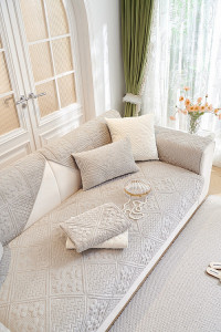 Набор накидок на диван из велюра TANGO SOFA бежевый 90х160 (2шт)