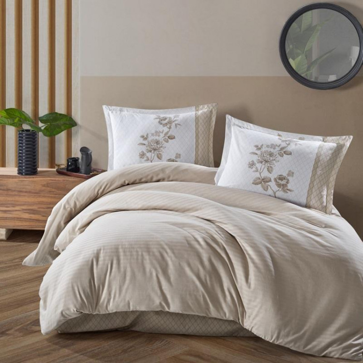 Постельное белье из DELUXE ранфорса KARVEN N030 SUAVE BEIGE V-4 50х70 (2шт), 70х70 (2шт) семейное